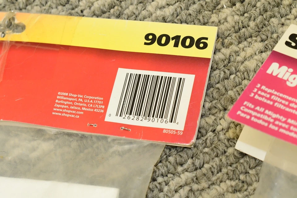 (Lote de 2) - Bolsa de filtro de vacío Mighty Mini Shop 90106 genuina OEM TODOS los modelos Foto 3 de 4