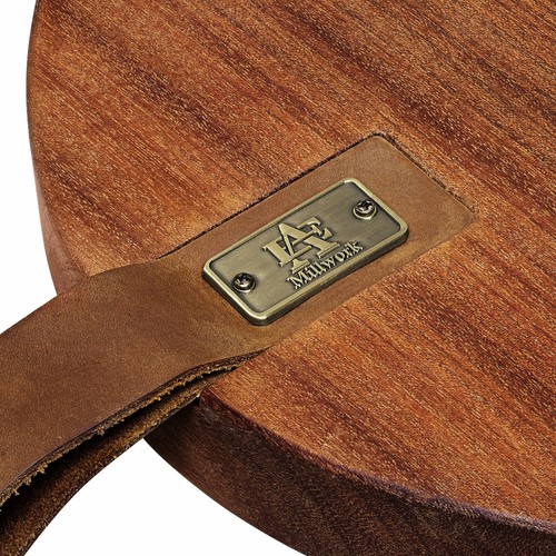 Sam Oval Mahogany Wood Edge Grain Handmade Cutting Board Made in the USA - Picture 4 of 9