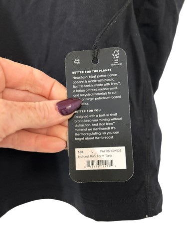 allbirds Women's Natural Run Form Tank Large NWT $68 Workout Tank - Picture 8 of 12