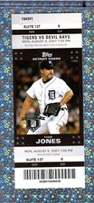 Dioner Navarro HR 2B 3hits Ticket 8-6-2007 Devil Rays Tigers Carl Crawford 2Hits