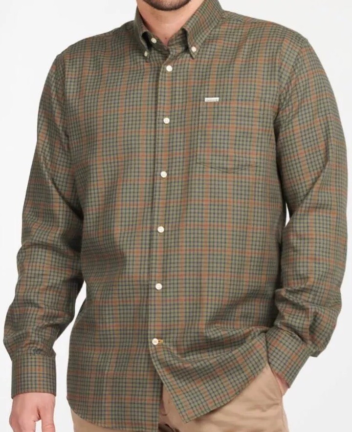 Barbour Thermal Henderson Weave Long Sleeve Button Down Shirt Size