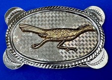 Southwestern roadrunner silver  gold color vintage cowboys cowgirl belt buckle