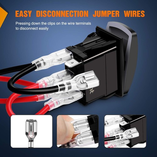 Nilight - 90001B LED Light Bar Rocker Switch 5Pin Laser On/Off LED Light 20A/... - Picture 6 of 9