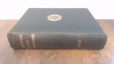 			Subject Index Of The London Library. St James Square, C.T. Hagber		