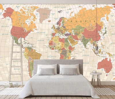 3D Flat Map ZHUA4772 Wallpaper Wall Murals Removable Self-adhesive Amy