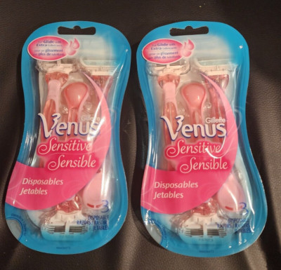 Gillette Venus Sensitive Disposable 3 Blade Razors 6 Count/2pack