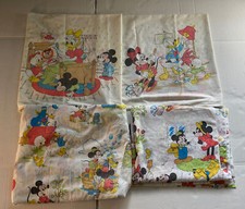 Disney 4PC Twin Sheet Set Vintage Mickey Mouse Club Home Minnie Daisy Goofy Huey