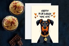Personalised Doberman Birthday Card. Dobermann Dog Card. A5. FREE POSTAGE