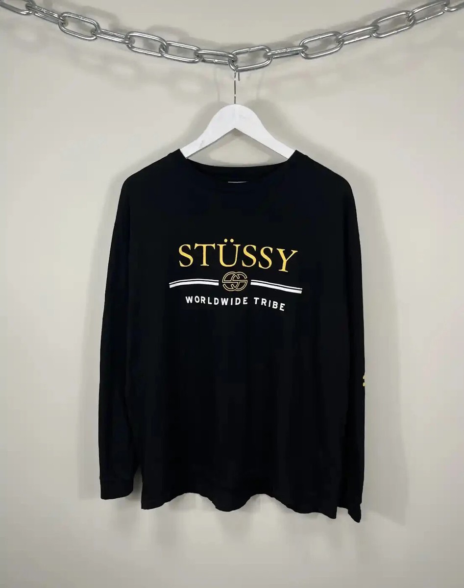 00's old stussy longsleeve M Nevy Y2K 美品 Vintage Stussy Y2K Black Big Logo Long Sleeve | eBay
