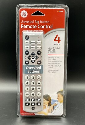 GE Universal Big Button Remote Control 4 Device NIP Sealed #24965