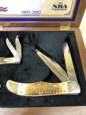 CASE XX 2002 FRIENDS OF THE NRA COMMEMORATIVE KNIFE SET 6265SS