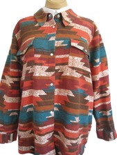 CANYON RETREAT AZTEC FLANNEL WESTERN SHIRT SNAP BUTTONS WOMEN'S XLP SUPER HOT