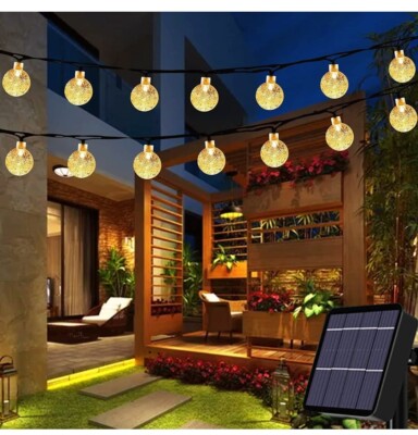 Catena Luci Solari Da Esterno 22m 200 LED – 8 Modalità, Impermeabile IP55, Con Telecomando E Pannello Regolabile, Colorate
