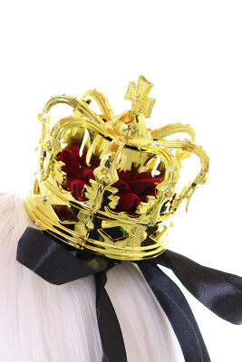 C-42-3 Rot Rose goldene Mini Krone Prinzessin Kopfschmuck Haarclip Gothic Lolita