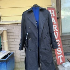 Defense Logistics Agency Garrison Collection Military Trench Coat Size 6L BLACK