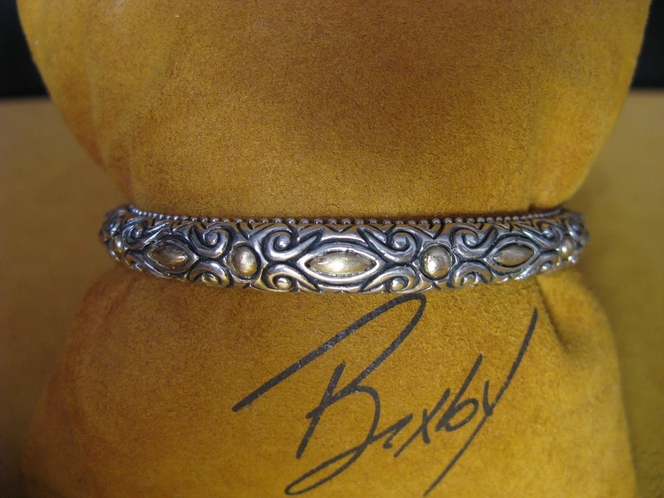 БРАСЛЕТ BARBARA BIXBY 18K SS МАНЖЕТЫ БРАСЛЕТ РЕЗНОЙ БУСИНА ДИЗАЙНЕРСКОЕ СЕРЕБРО ЗОЛОТО подарок - Изображение 2 из 3