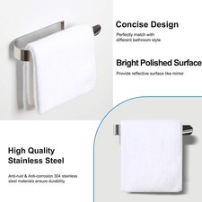 Self Adhesive Hand Towel Holder for Bathroom, Stainless Steel Adhesive Towel Bar