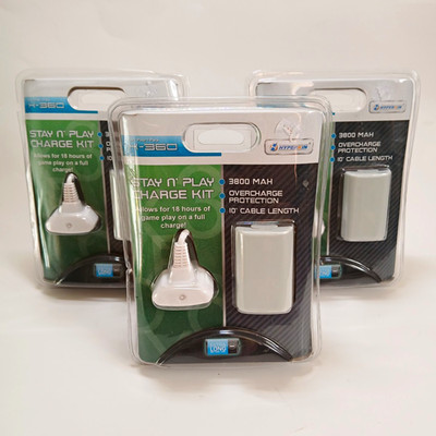Lot Of 3 Hyperkin Stay N  Play 3800 MAH Charge Kits for Xbox 360 Controller