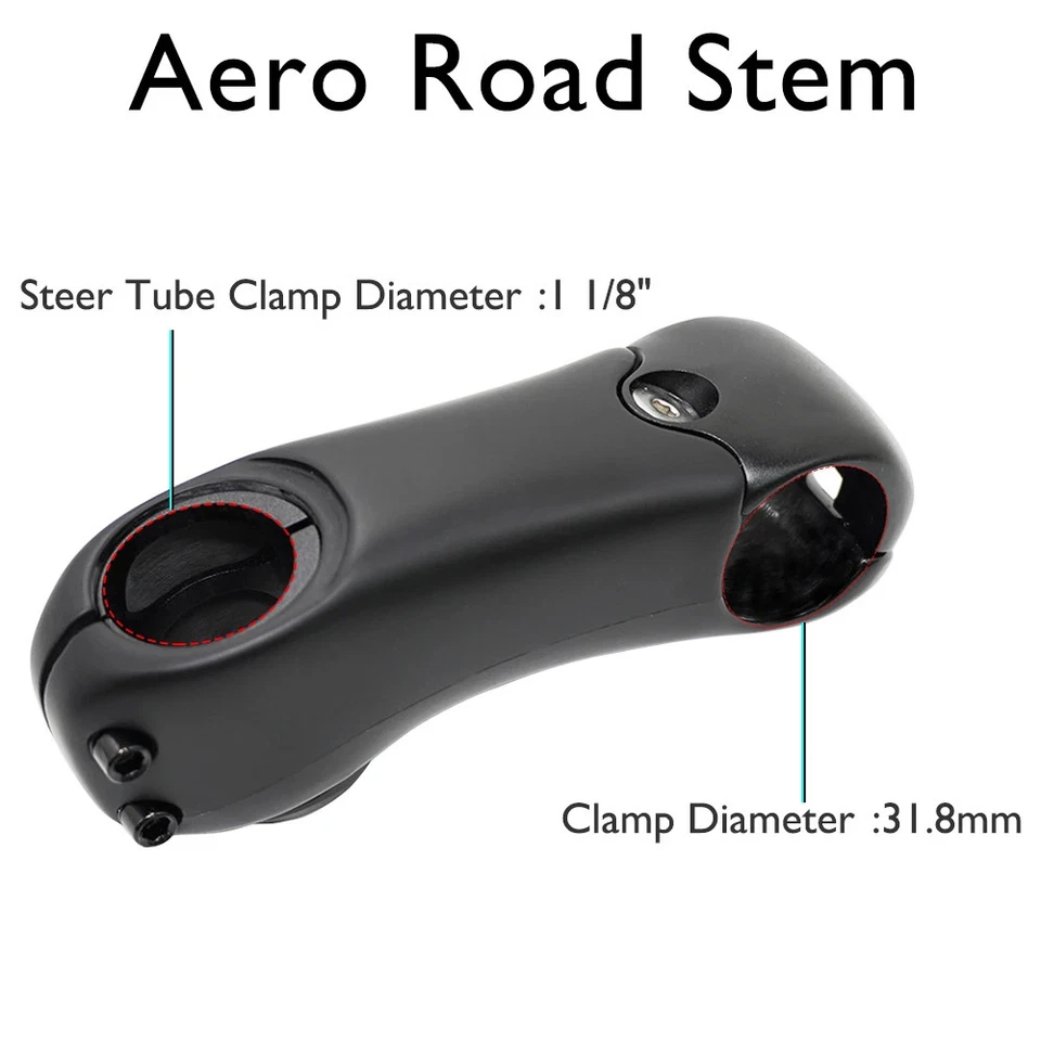Aero Carbon Road Bike Stem -17° To -7° Adjustable 31.8mm GPS Computer Mount - Image 2 of 4