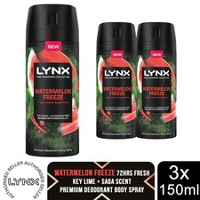 Lynx Men Deodorant Watermelon Freeze with 72Hrs Freshness 150ml, 3 Pack