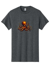 Diving-Octopus Mens Graphic Tee, 100% Cotton, Casual Summer Wear