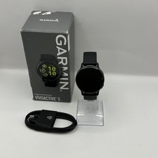 Garmin Vivoactive 5 42mm Slate GPS w/ Black Silicone - Excellent Condition