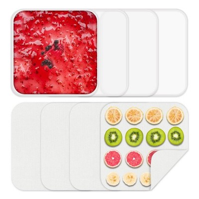 Silicone Dehydrator Trays & Mats Set - Reusable Non-Stick Sheets 9.45''x9.45''