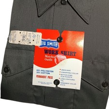 Small Big Smith Vintage Work Shirt 1960's 14.5 R Green Union Made NOS NEW USA