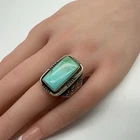 VTG Native American Sterling Silver Turquoise Sz-10 Ring 11.4g #ram