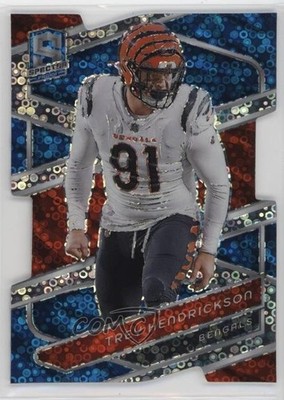 2024 Panini Spectra Neon Blue Prizm Die-Cut 15/50 Trey Hendrickson #27 1l2