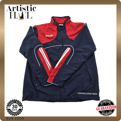 Jako Navy Red Performance Team Jacket Size S Zip-up Stand Collar