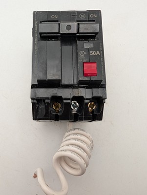 GE 50 Amp 240-Volts Double Pole Ground Fault Breaker with Self-Test Open/No Box