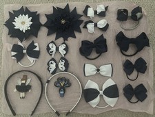 Girls Navy Blue Hair Accessories,  Bowtastic Clips, Bundle (18 Pieces)