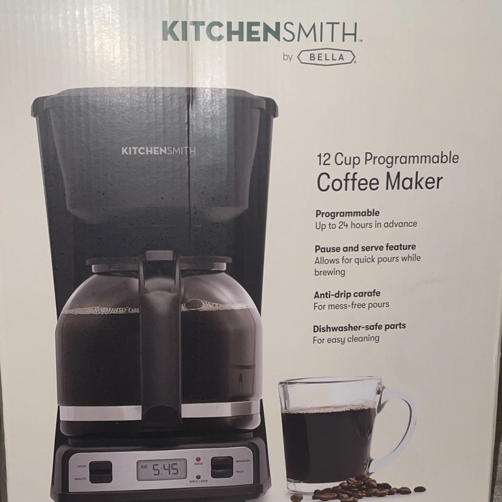 Coffee Machine New KitchenSmith 12 Cup Programmable Electric Coffee Maker
Opens in a new window or t