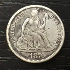 1876-CC Seated Liberty Silver Dime, XF.Beautiful, Sharp! H158