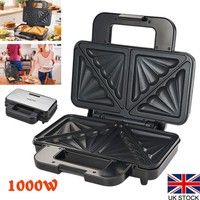 1000W Sandwich Toaster Toastie Maker Non Stick Stainless Steel Pan