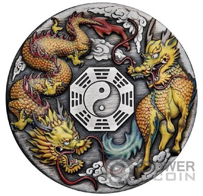 DRAGON AND QILIN 2 Oz Silver Coin 2$ Tuvalu 2022 | eBay