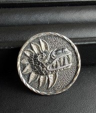 Prendedor serpiente emplumada vintage Taxco de plata esterlina quetzalcóatl