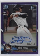 2018 Bowman Chrome Prospect Purple Refractor Christopher Torres Chris Auto 1u6