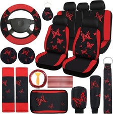 43 Pcs Butterfly Car Seat Full Set Butterfly Car Accessories For Red Black 43 Pcs Butterfly Car Seat Full Set Butterfly Car Accessories For Red Black