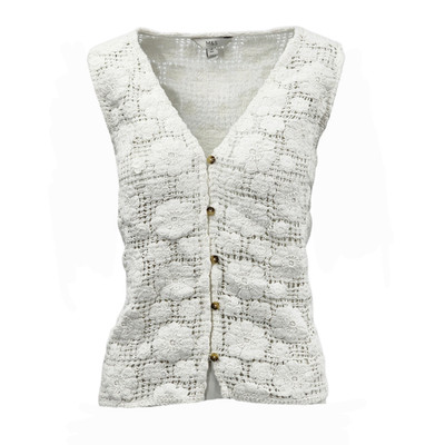 M&S Collection Pure Cotton Textured  Womens Vest UK Size 20