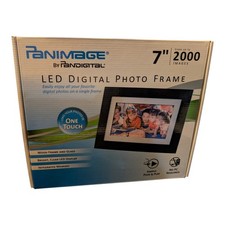 Panimage by Pandigital 7" LED Digital Photo Frame Black Wood Glass 2000 Pics NIB