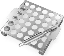 Skyflame Jalapeno Grill Rack with Handle and Chili Pepper Corer Tool - Silver 