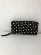 Kate Spade New York Nylon Black Polka Dot Zip Around Continental Wallet