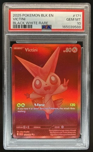 2025 Pokemon Black Bolt Victini and White Rare #171/086 PSA 10 GEM MINT