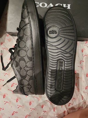 Coach Men's Signature Sneakers Shoes 11 D Black Gray Charcoal