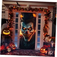 Halloween Clown Decorations Scary Ghost Door Cover 79 x 35 Horrible Clown