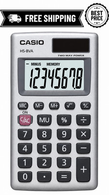 Mini 8-Digit Solar Calculator Pocket Size Portable Standard Function Silver NEW.