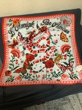 Vintage GUCCI scarf silk L'Aveugle Par Amour 35"x 35" see pics
