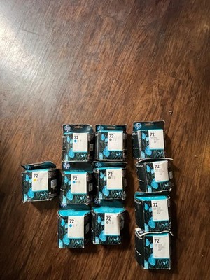 Lot of 11 Genuine HP 72 DesignJet Ink Cartridges Mixed Colors OEM 69ml - expired